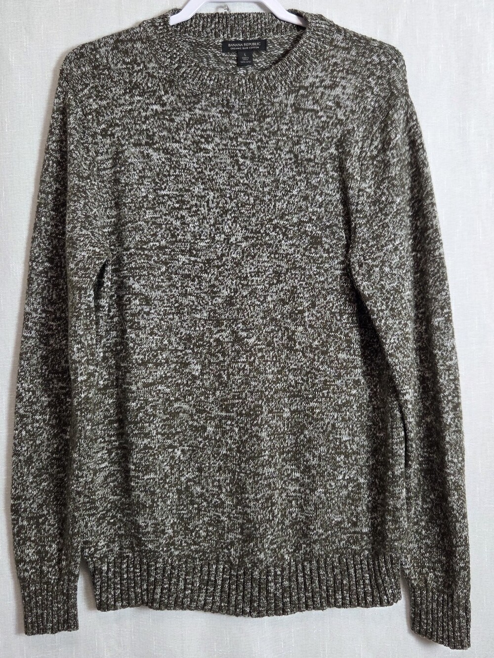 Banana Republic Olive Marled Crewneck Sweater